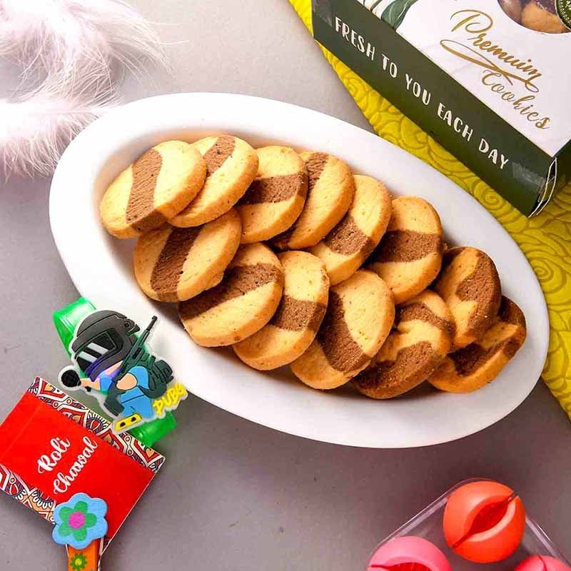 Pubg Rakhi And Choco Marble Cookies