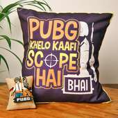 Pubg Theme Cushion N Rakhi- Send Kids Rakhi to UK