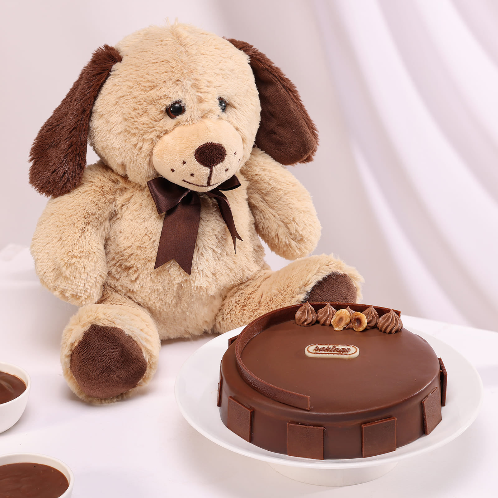 Puppy Teddy With Hazelnut Praline Cake