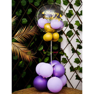 Purple Bday Balloon Bouquet