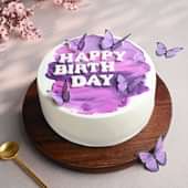 Purple Butterfly Birthday Cake