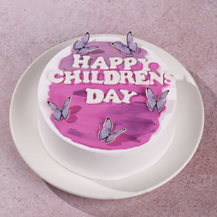 Purple Butterfly Childrens Day Cake