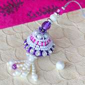 Purple Pearl Love Rakhi for bhabhi