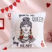 Queen Cushion N Heart Earrings