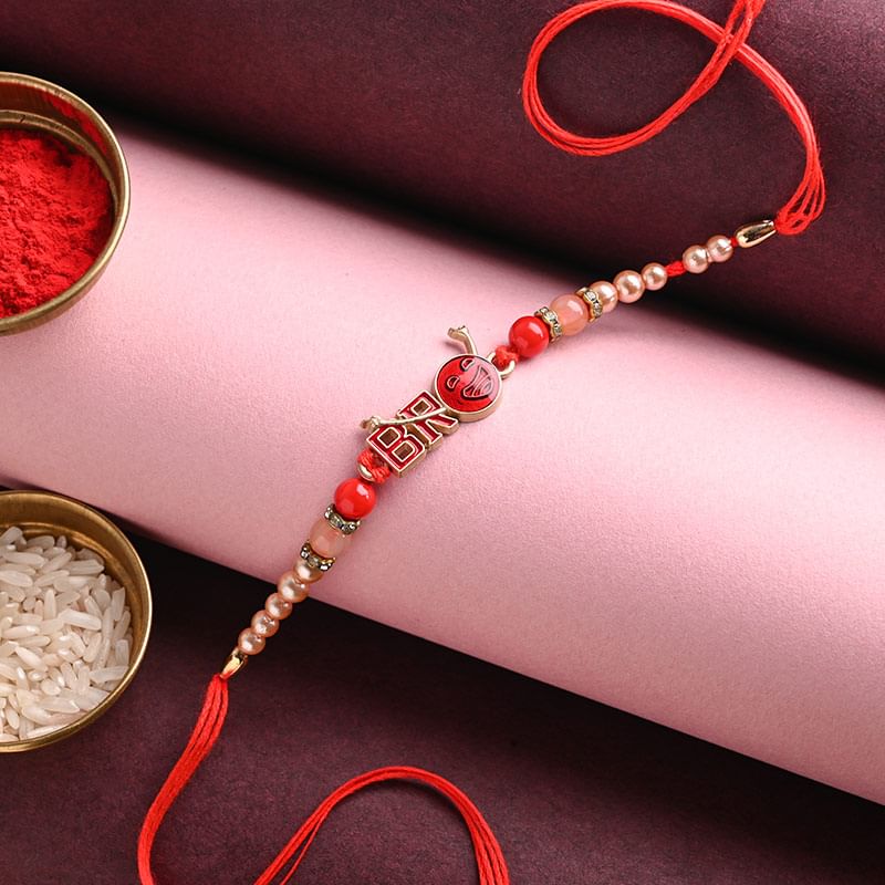 Send Fancy rakhi For Brother Online - Quirky Beaded Bro Charm Rakhi