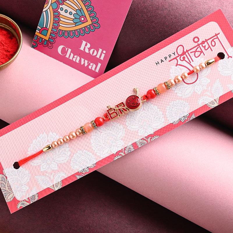 Order Fancy rakhi Online For Brother - Quirky Beaded Bro Charm Rakhi