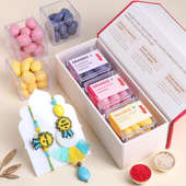 Quirky Best Couple Rakhi With Chocolates Dragees Set