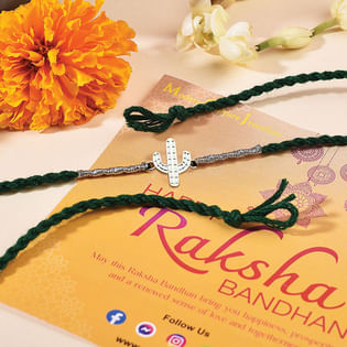 Quirky Cactus 925 Sterling Silver Rakhi