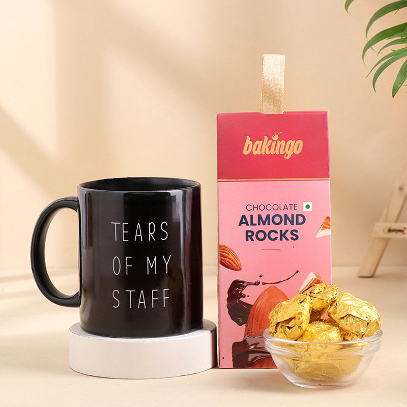 Quirky Coffee Mug And Chocolate Combo For Boss