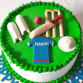 Quirky Cricket Fondant Cake