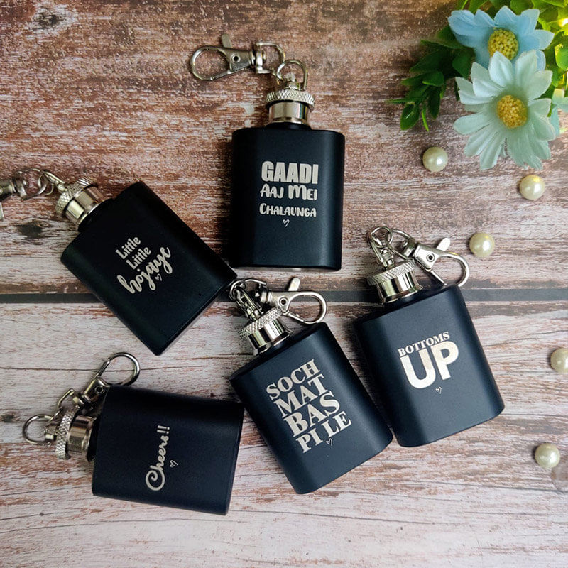 Quirky Hip Flask Keychain