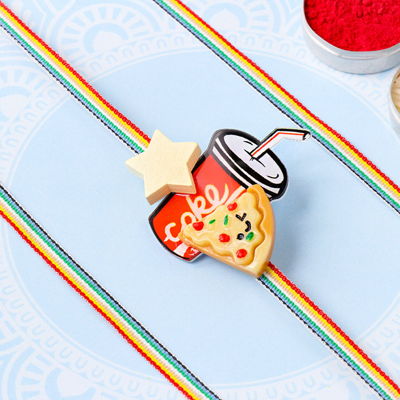 Send Quirky Rakhi for Kids - Quirky Pizza n Coke Rakhi online