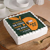front View of Quoted Teachers Day Cake