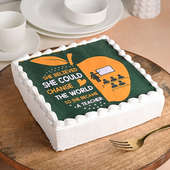 Top View of Quoted Teachers Day Cake