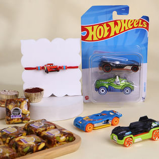 Race Car Kids Rakhi With Hot Wheels N Sweets