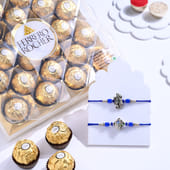 Radha Krishna Blessings Rakhi Duo With Chocolates