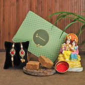 Radha Krishna Rakhi Gift Pack - Set of Bhaiya Bhabhi Designer Rakhi