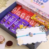 Radha Krishna Rakhi N Chocolates Combo