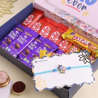 Radha Krishna Rakhi N Chocolates Combo