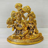 Radha Krishna Under Tree - Material - Metal - Dimensions - 27x12x21 cms