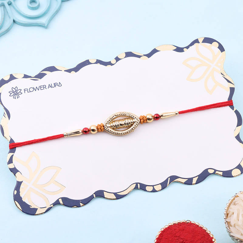 Radiant Golden Spiral Rakhi