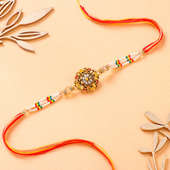 Yellow Meenakari Pearl Rakhi