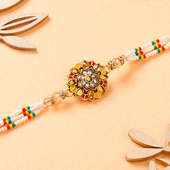 Yellow Meenakari Pearl Rakhi