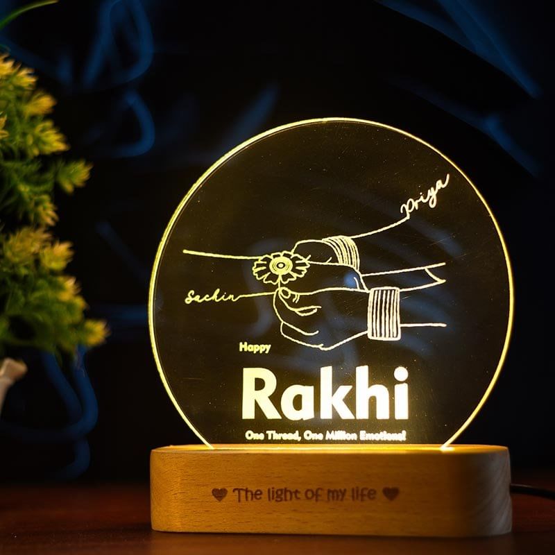 Personalised Rakhi Moment Lamp For Sister