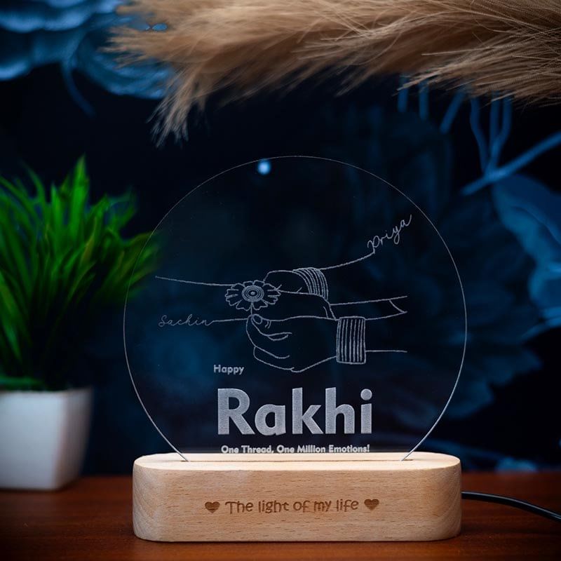 Personalised Rakhi Moment Lamp For Sister