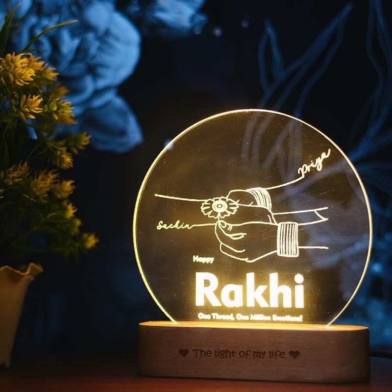 Personalised Rakhi Moment Lamp For Sister