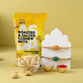 Rakhi Set With Savoury Cashew Nuts Send to UK