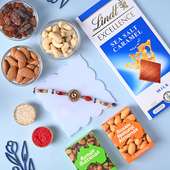 Designer Rakhi with Lindt Chocolate and Nuts