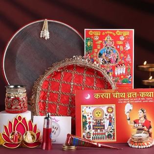 Radiant Red Karwa Chauth Essentials Set