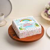 Rainbow Birthday Square Cake