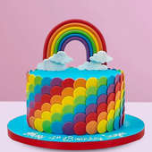 Rainbow Cloud Fondant Cake Delivery Online