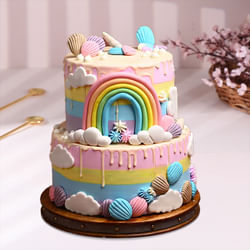 Rainbow Fantasy Unicorn Cake