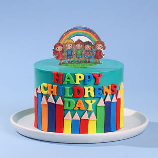 Rainbow Pencils Childrens Day Cake