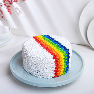 Rainbow Vanilla Cream Cake