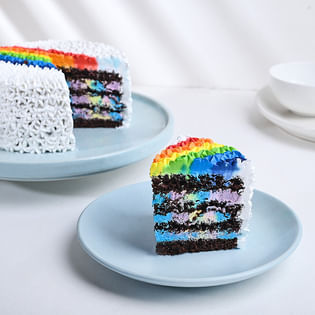 Rainbow Vanilla Holi Theme Cake