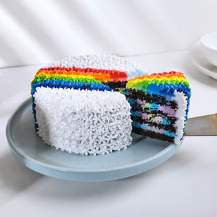 Rainbow Vanilla Holi Theme Cake