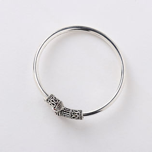 Top View Silver Om Bracelet Rakhi for Brother
