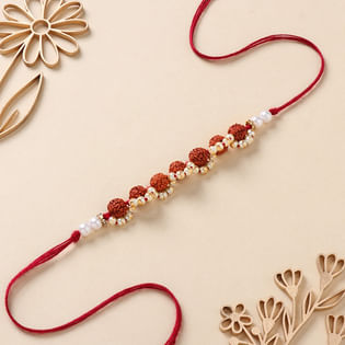 Rudraksh N Pearl Entwined Rakhi
