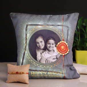 Rakhi Personalised Cushion Combo - Rakhi with Gifts for brother