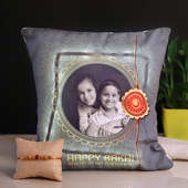 Rakhi Personalised Cushion Combo - Rakhi Gifts for brother