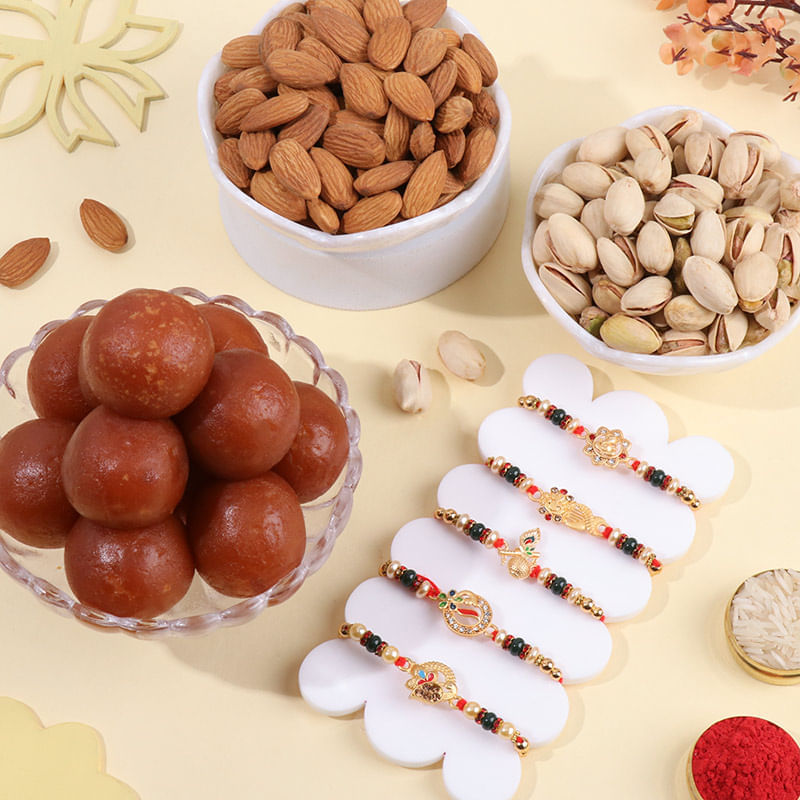 Rakhi Set With Gulab Jamun N Nuts