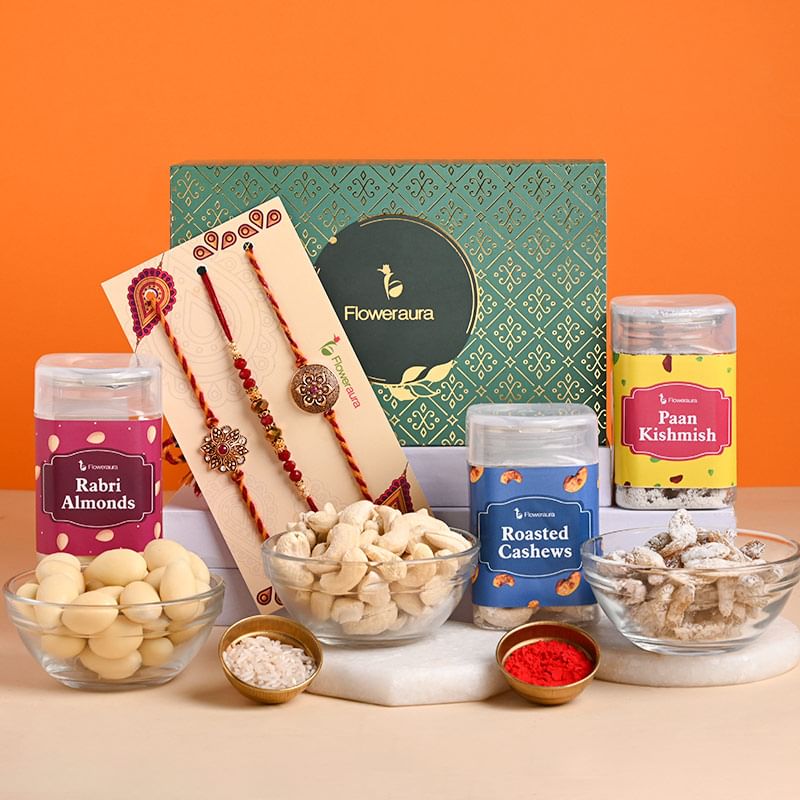 Metal Rakhi for Brother - Rakhi Treats Signature Box
