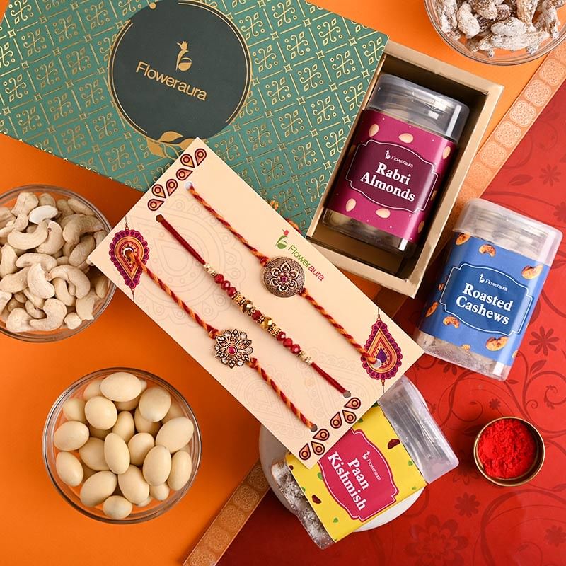 Send Metal Rakhi for Brother online - Rakhi Treats Signature Box