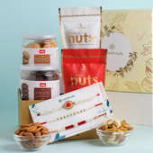 Set of 3 Rakhi with Nutty Goodness and Cookies