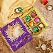 Rakhi with a Box of Sweet Wonder - Designer Rakhi, Handmade Chocolate With Box