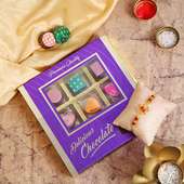 Designer Rakhi, Handmade Chocolate With Box - Rakhi with a Box of Sweet Wonder